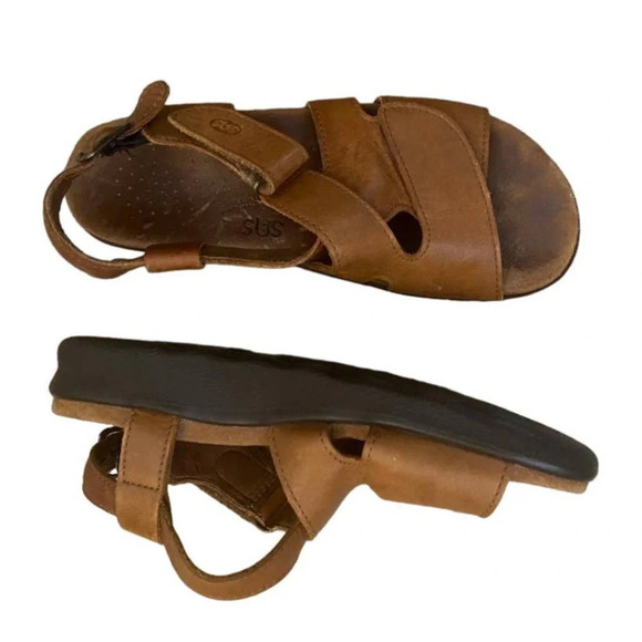 SAS  Women's Brown Tripad Comfort Sandals Size 6 Open Toe Comfort Strappy - Picture 1 of 10